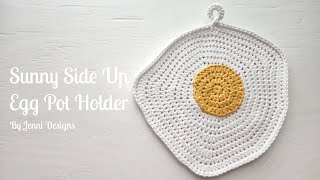 Crochet Pattern Tutorial: Sunny Side Up Egg Pot Holder