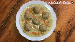 Terbiyeli köfte tarifi.Terbiyeli küfte resepti.Recipe meatball with sauce.Рецепт тефтелей с соусом.