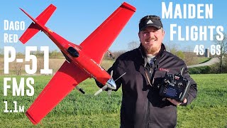 FMS - P-51 Dago Red - 1.1m - Maiden Flights on 4S & 6S