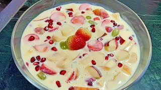 Creamy Fruit Custard Recipe / Healthy desert Recipe / Ramdan Special Recipe .