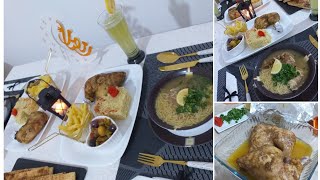 فطور رمضاني بسيط 🥰مع طريقتي لإعداد أفخاد الدجاج محمرين 🍗🍗في الفرن رائعة👌 و وصفة الموخيتو 🍸اللذيذة 😋😋