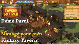 Manage your own Fantasy Tavern! - Let's Try Tavern Keeper  [Demo] Part1