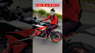 G I R L  😱  vs  😎  B O Y  || rc 200 sound🔥 || rc 390 top speed 😱 || #ktmrc200 || #ktm || #shorts