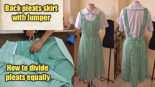 How to Sew Back Pleats Skirt School Uniform (divide by 6 )