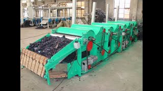 Textile waste recycling line for spinning