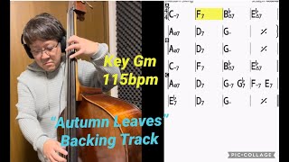 “Autumn Leaves” Real Bass Backing Track with iRealPro【KeyGm Tempo115 Medium Swing】