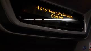 rare London Ibus Announcment 43 To Moorgate Station