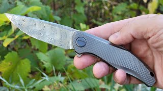 Shirogorov Knives Sprint Run Stellar (2021). Bjorkman Twist Damasteel.