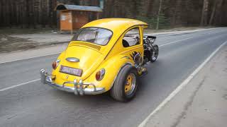 An old beetle + leaf motor + my inverter + 72 volt battery = a great motorcycle for cruising around!