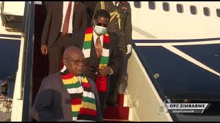 President E D Mnangagwa arrives at Sharm EL   Sheikh International Airport for the UN Climate Summit