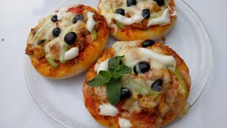 Mini pizza recipe || Simple & Quick way to make pizza