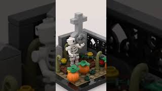 Lego pumpkin grave diorama