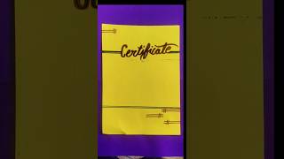 Certificate page Decoration ideas #shorts