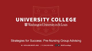 Strategies for Success: Pre-Nursing Group Advising