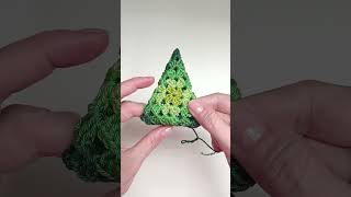 Crochet Granny Square Christmas tree Ornament  #Shorts #GrannySquare  DIY Crochet Christmas Ornament