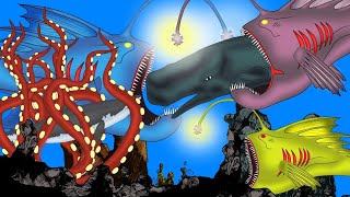 Angler Fish VS Sperm Whale VS Mire Squid