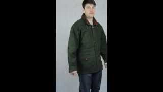 Men's Green Nubuck Leather Parka Coat - Veron