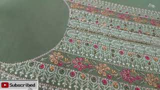 hand work khatli work video hand embroidery design moti hand work kadhai designs zardozi work