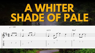 A Whiter Shade of Pale - Procol Harum | Easy Fingerstyle Guitar TAB