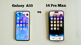 Samsung A55 vs iphone 14 Pro Max | Speed Test