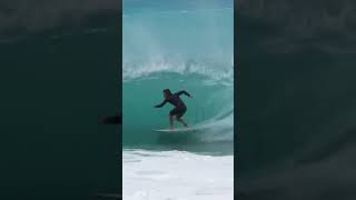 Makaha's finest Sheldon Paishon getting shacked on dry reef!