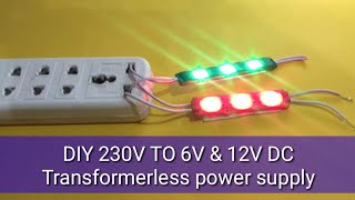 230V AC to 12V DC transformerless power supply