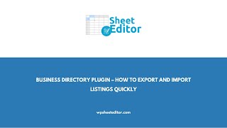 Business Directory Plugin – How to Export and Import Listings Quickly