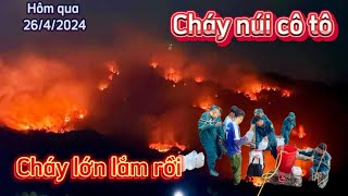 Cháy lớn tại núi cô tô và núi dài ở tri tôn AG hôm qua 26/4/2024