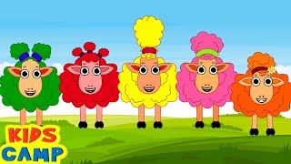 🌈 Five Cute Colorful Sheeps | Nursery Rhymes And Kids Songs