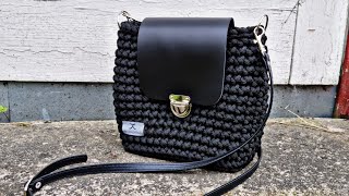 Shoulder bag "Urban style", crochet video tutorial - single stitch (SC).