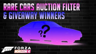 Rare Cars Auction Filter & Giveaway Winners - Forza Horizon 4