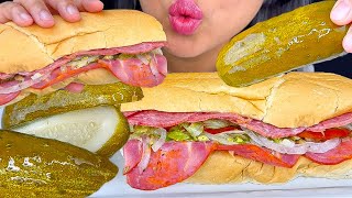 ASMR ITALIAN SUB SANDWICH WITH PICKLES | ASMR | MUKBANG | EATING SOUNDS