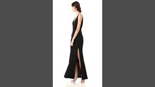 Jordan Plunging Drape Front Sleeveless Long Gown with Slit#shorts #dress #amazing #fun