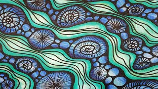 Ocean Life Acrylic Painting: Whimsical Sea Shells Seaweed Underwater Abstract Painting Demonstration