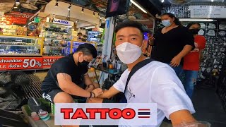 Getting a Tattoo at Chatuchak weekend market bangkok 🇹🇭