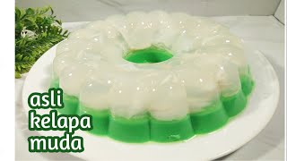 Puding pandan kelapa muda