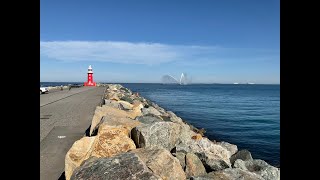 Fire boat testing out his pumps