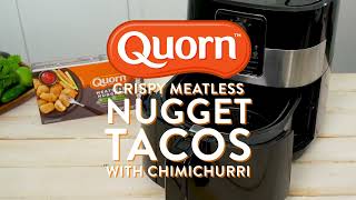 AIR FRYER CRISPY MEATLESS NUGGET TACOS WITH CILANTRO CHIMICHURRI RECIPE