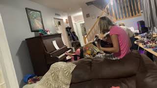 Kids first time playing guitars or any instruments for that matter with each other...!!!