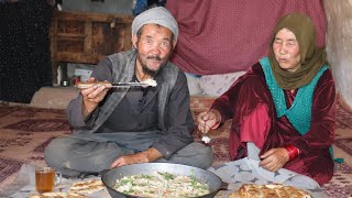 Cave dwellers lifestyle: Old Couple rural style recipe | Village life Afghanistan