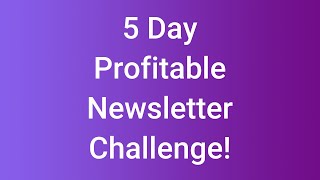 5 Day Profitable Newsletter Challenge Review