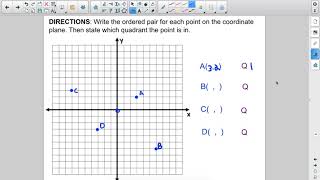 Writing Ordered Pairs from the Coordinate Plane - 6th Grade