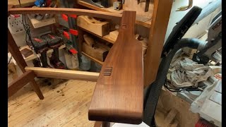 Black walnut Mid century modern chair build with through tenons