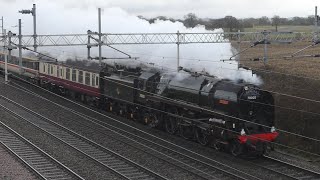 70000 Britannia steams past Chorlton in Cheshire 25th January 2023