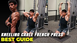 How to: Kneeling Cable French Press | BEST GUIDE | Bar and triceps straps variations | Atlasthetics