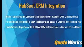 HubSpot CRM Integration | QuoteWerks