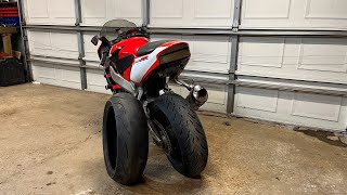 How to Change Tires with NO Special tools! CBR 929 Rear Tire!