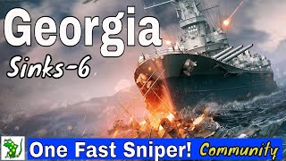 Georgia (Fast Moving Sniper Sinks 6) - World of Warships Legends - Community Replay (Kandinsky)