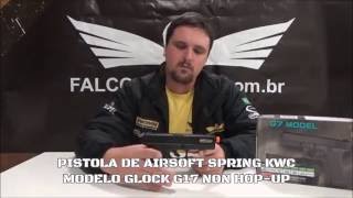 PISTOLA DE AIRSOFT SPRING KWC MODELO GLOCK G17 NON HOP UP