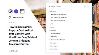 How to Index a Post Content with WordPress Easy Table of Content & Floating Awesome Button